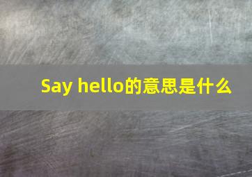 Say hello的意思是什么